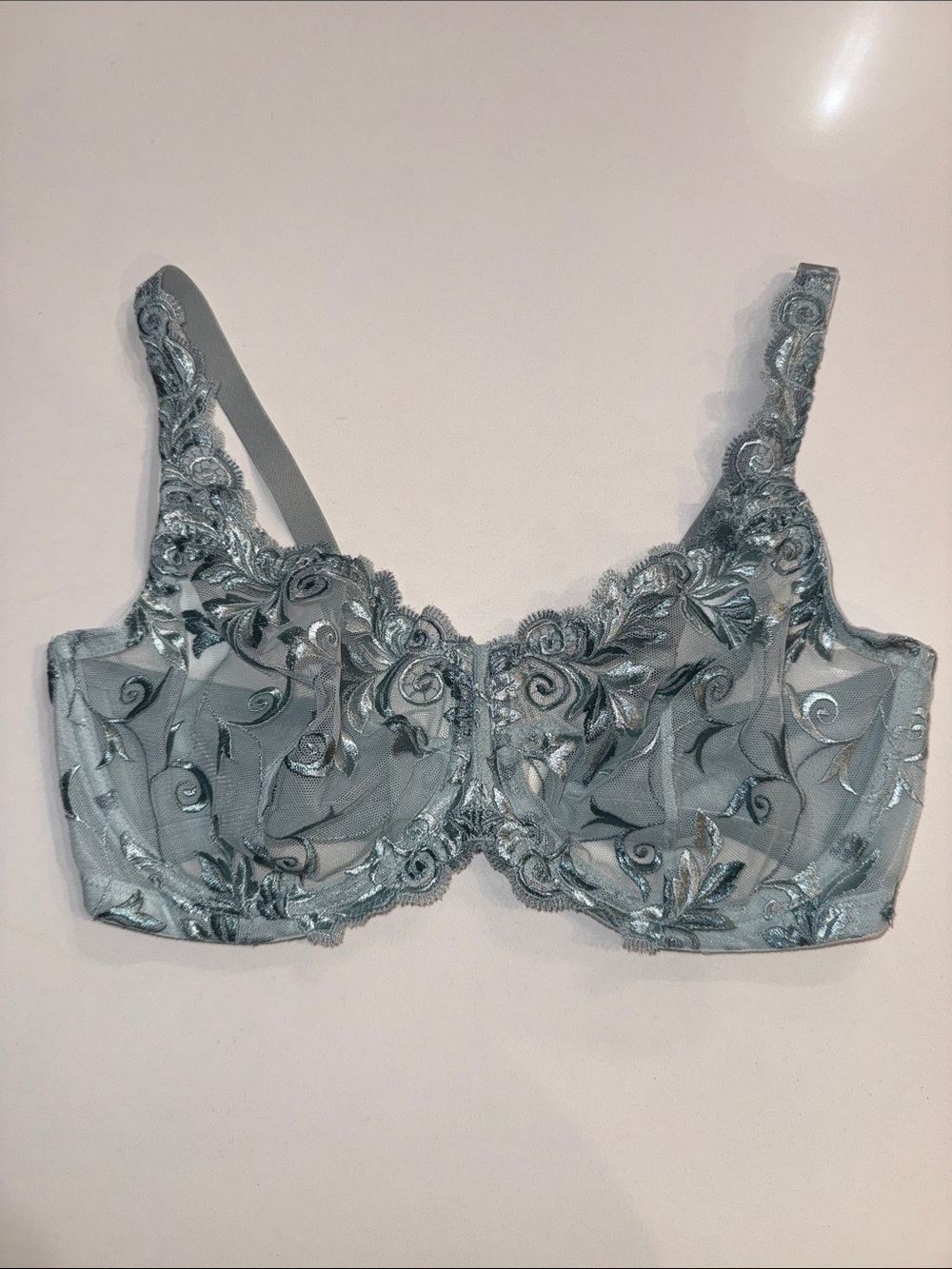 Soma Sensuous Lace Unlined Bra | Light Blue | Size 36DD